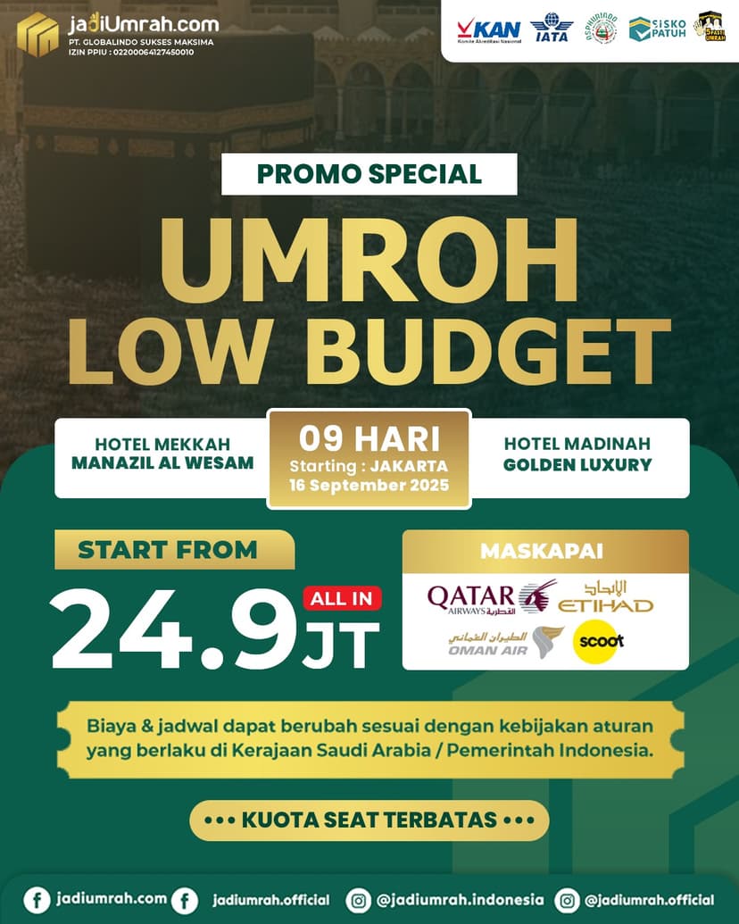 Umroh Low Budget 16 September 2025