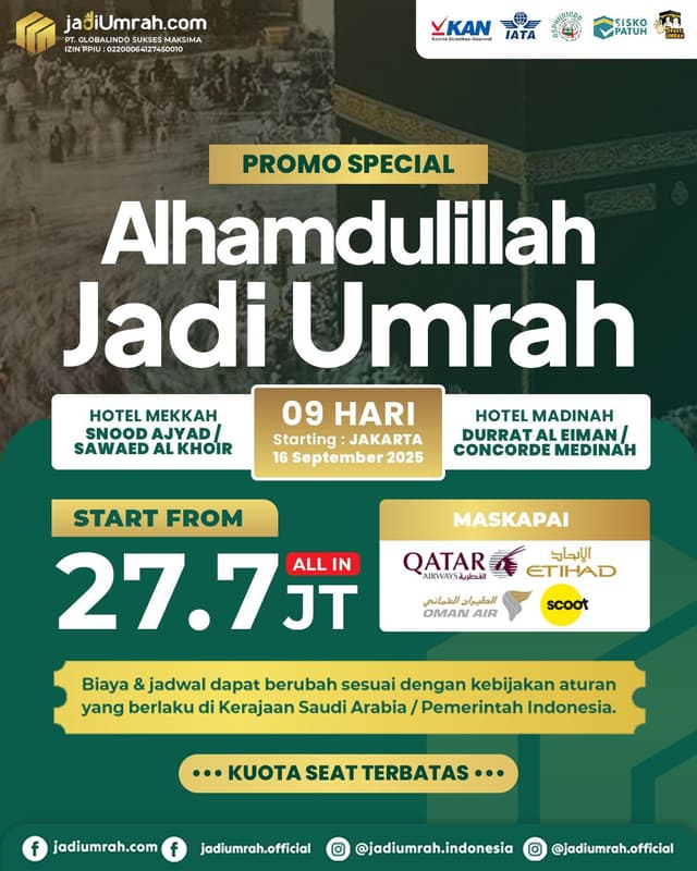 Alhamdulillah Jadi Umrah 16 September 2025