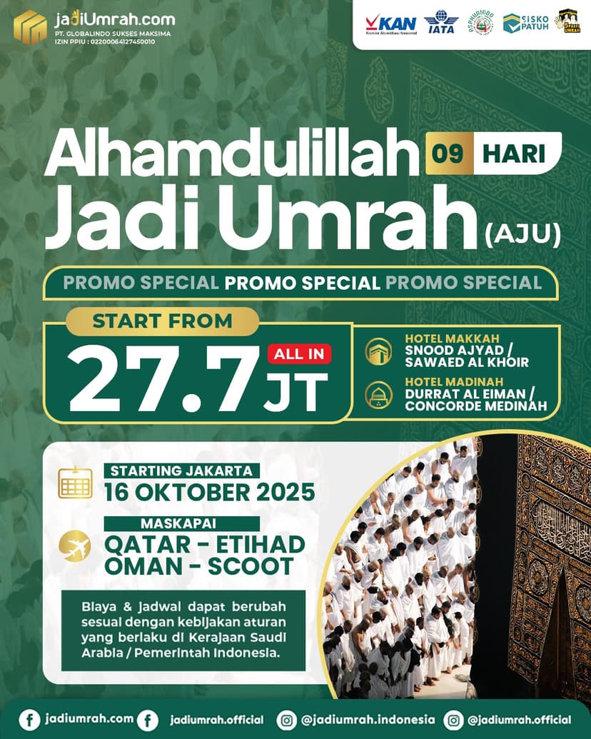 Alhamdulillah Jadi Umrah 16 Oktober 2025